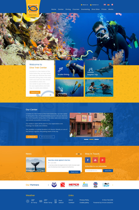 Dive Trek Diving Center Website 
